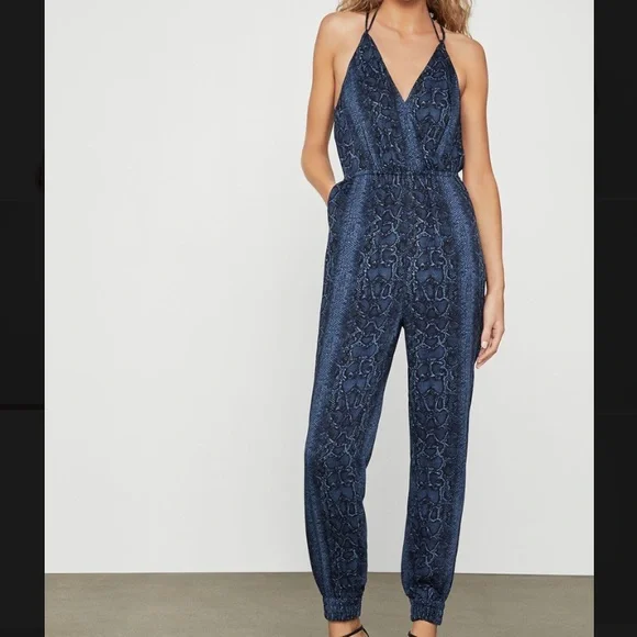 BCBGMaxazria Python Print Satin Jumpsuit - Picture 2 of 10
